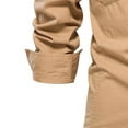thumbnail image 4 of VSSSJ Men's Solid Color Overalls Shirts Regular Fit Button Down Long Sleeve Collared Bottom Shirt Casual Outdoor Hiking Shirts with Pocket Khaki S, 4 of 4