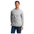 thumbnail image 3 of Port & Company PC61LSPT Mens Long Sleeve Essential Pocket Tees, Ash - 4XL Tall, 3 of 6