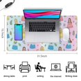 thumbnail image 5 of Long Mouse Pads for Desk,Rainbow Princess Flower Pattern Desk Mats on Top Of Desks, Desk Mouse Pad Extra Large with 3mm Non-Slip Base and Stitched Edge for Gaming,Office,Work,Home 31.5"x15.7", 5 of 6