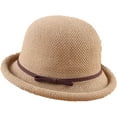 thumbnail image 3 of CoCopeaunts Cotton Linen Knitted Breathable Bowler Hat Literary Rolled Edge Small Knot Women Bucket Hat Outdoor Leisure Hundred, 3 of 8