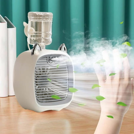 Werulen New Kitchen Gadgets Flash Deals Water Conditioning Fan Mini Fan USB Fan Desktop Turbo Spray Humidification Cooler Portable Misting Fan Rechargeable