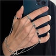 thumbnail image 2 of Pulsera de eslabones con anillo de dedo unk, ajustable, con banda abierta, cadena y arnés de mano, para mujeres y hombres, color plata, 20 cm, 2 of 5