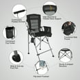 thumbnail image 2 of Redcamp Director Chairs Tall Folding Portable High Back Foldable Camping Chairs with Functional Side Pocket, Black, 2 of 15
