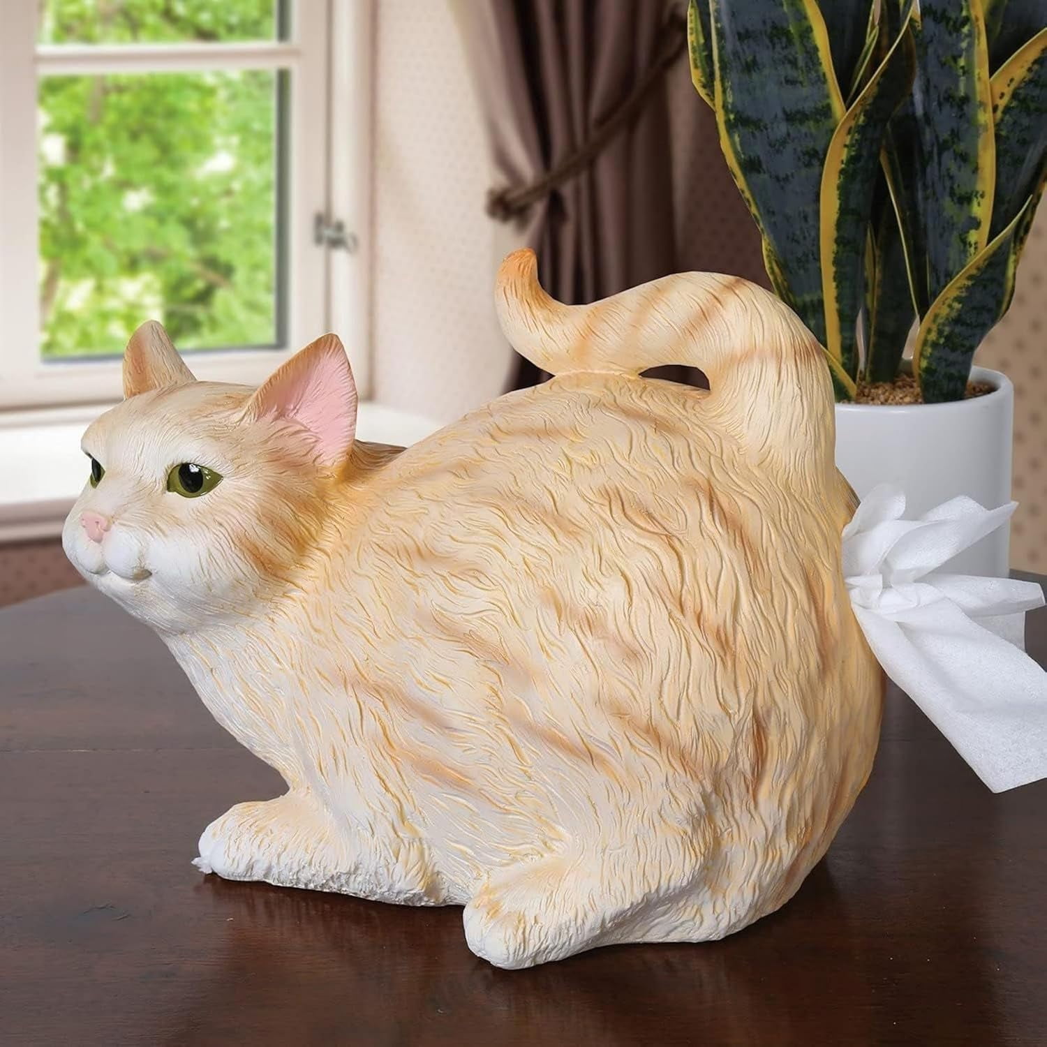 Cat Toilet Paper Holder Funny Cat Tissue Dispenser Cute Resin Tissue Box for Bathroom Kitchen or Bedroom Functional Cat Butt Tissue Holder for Organizing Bathroom Tissues and Paper Towels