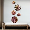 thumbnail image 3 of Designart "Pink And Gold Glam Flowers II" Floral Metal Wall Art Set of 5 Piece, 3 of 5