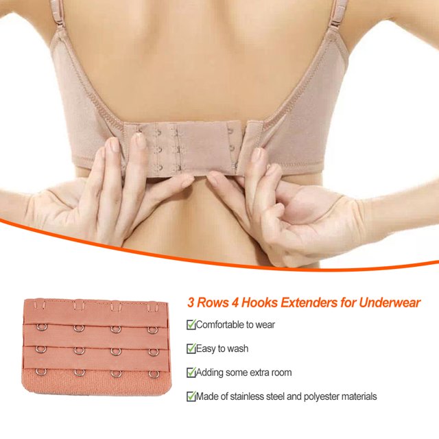Extension Strap Bra Extenders Buckle 4 Extender Hook Breathable Practical Accessories Adjustable Replacement 3 Rows Underwear clay color