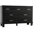 thumbnail image 6 of Dresser for Bedroom, Wooden 7 Drawer Chest, 51" Wide Modern Storage Dresser TV Stand with Metal Handles, Versatile Closet Organizer for Living Room, Hallway, Entryway, Black, 6 of 7