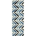 thumbnail image 5 of SAFAVIEH Soho Jaimie Chevron Wool Area Rug, Ivory/Blue, 6' x 9', 5 of 9