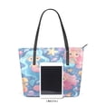 thumbnail image 3 of Tote Bag Aesthetic leather Handbags with Zipper for Women Travel Shoulder Bags Purses with compartment. Cute Little Mermaids, 3 of 6