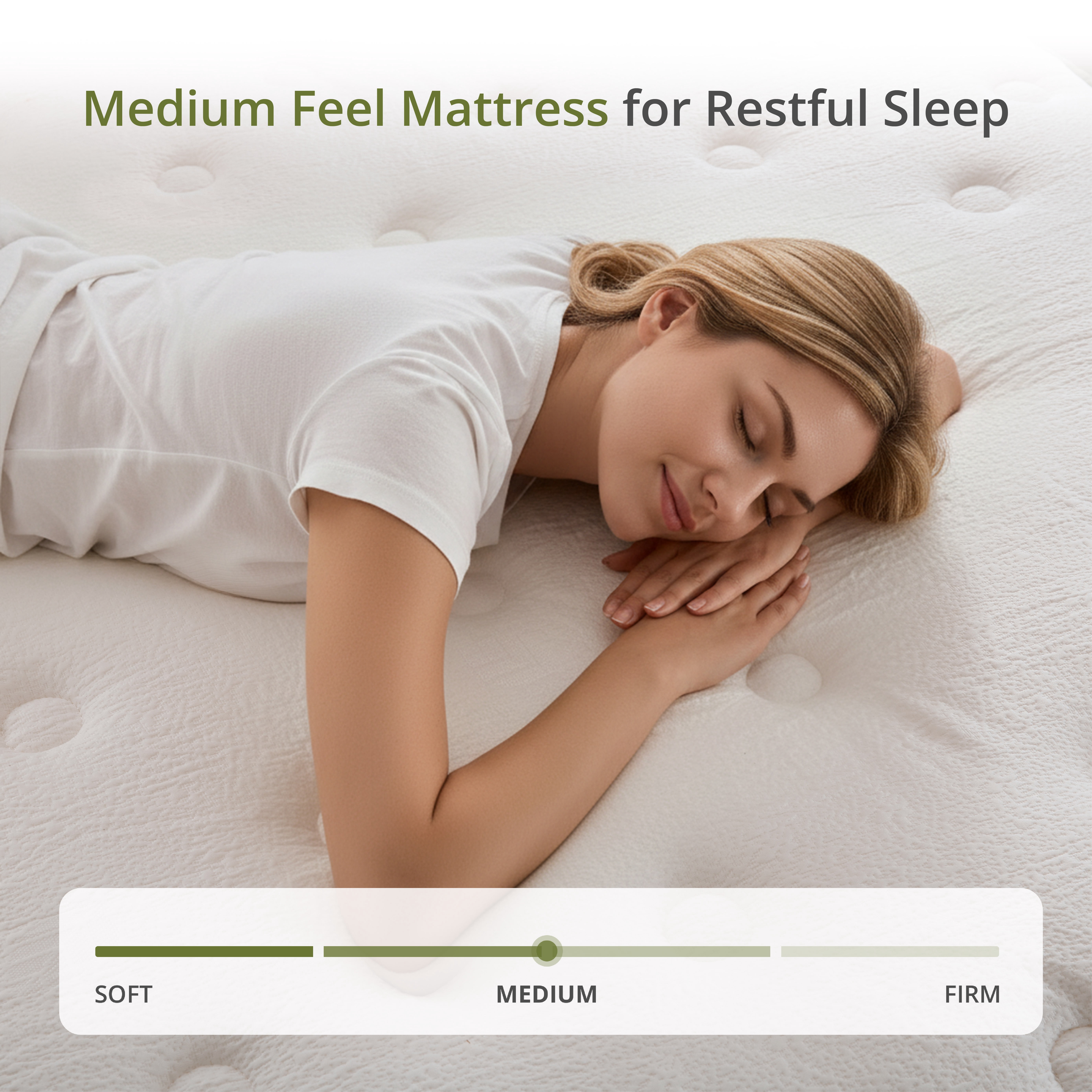 EGOHOME King 12 inch Hybrid Mattress in a Box with Individual Pocket Innerspring for Motion Isolation & Pressure Relief, Medium, Reinforced Edge with handles