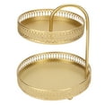 thumbnail image 1 of Cupcake Stand, Gold Elegant 2 Tier Fruit Tray Exquisite Texture  For Kitchen, 1 of 8