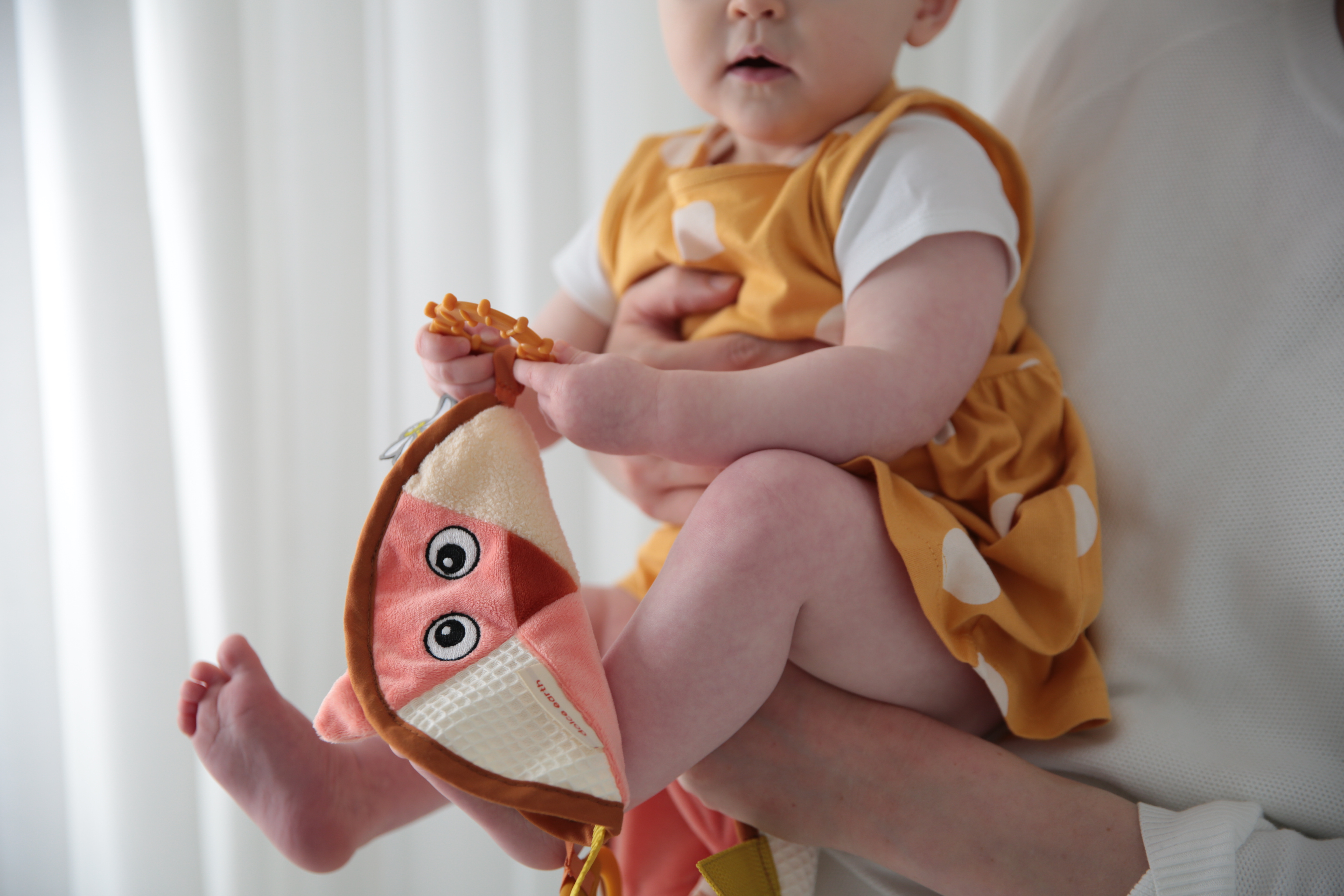 Dolce Fiona the fox comforter and Ollie the owl pacifier clip holder