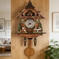 thumbnail image 4 of Antique Wooden Cuckoo Clock Traditional Northwest European Auto Swing Pendulum Home Decor Hanging Cuckoo Clock, 4 of 10