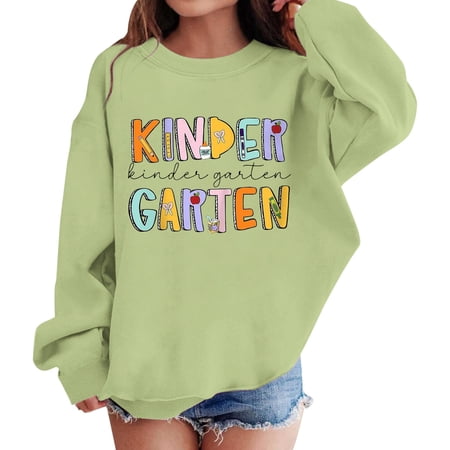 KAUOD Back to School Clothes for Girls Kindergarten Preschool Primary Student First School Day Pullover Top Sweatshirts