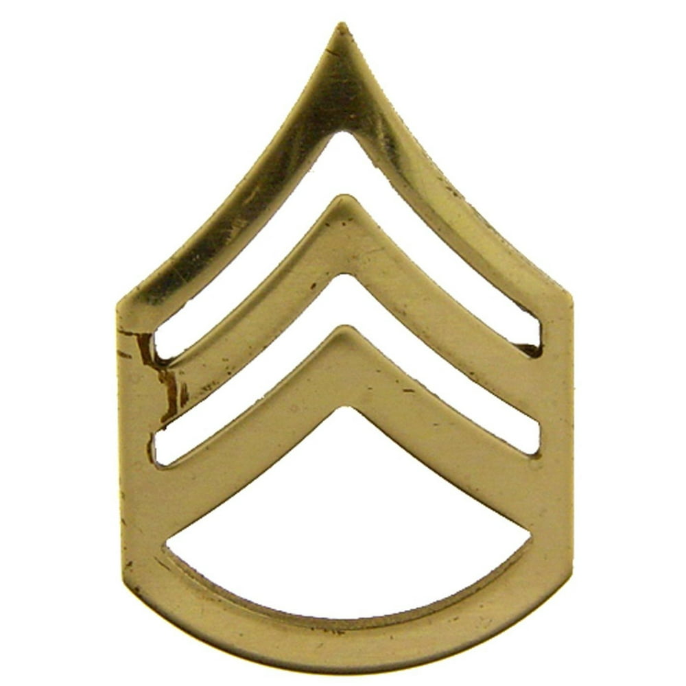U.S. Army E6 Staff Sergeant Pin Gold Plated 1"