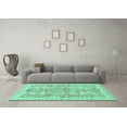 thumbnail image 3 of Ahgly Company Indoor Rectangle Abstract Turquoise Blue Modern Area Rugs, 2' x 5', 3 of 4