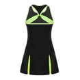 thumbnail image 3 of YONGHS Ensemble de Robe de Tennis Sans Manches pour Filles avec Shorts 2 Pcs Jupe-Culotte Noire 6, 3 of 6
