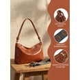 thumbnail image 4 of Gustave PU Leather Tote Bag for Women Trendy Hobo Crossbody Purse Lightweight Knotted Shoulder Bag Handbag for Daily Work Travel with Adjustable Strap - Brown, 4 of 8