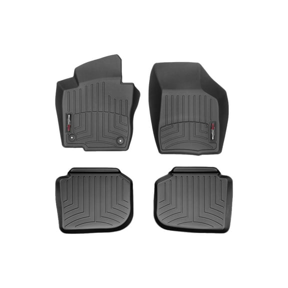 WeatherTech Custom Fit FloorLiners compatible with 2020-2022 VW Passat - 1st & 2nd Row (2-pc. Rear Liner), Black