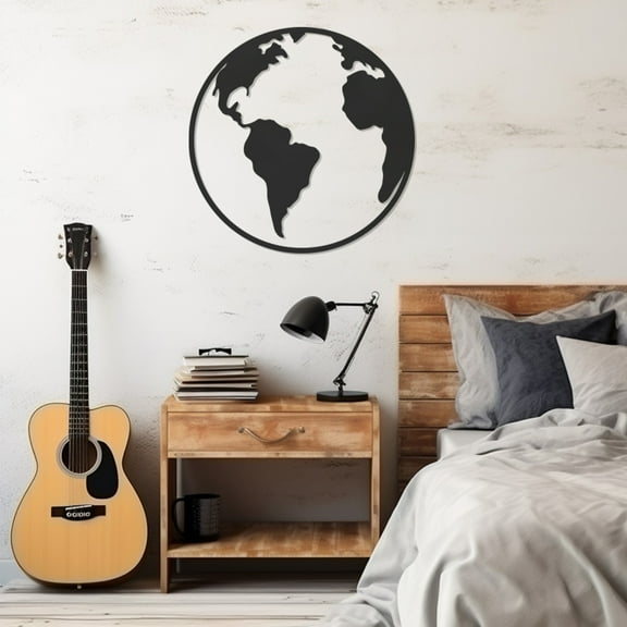 LaModaHome Exclusive World Metal Wall Art – Durable & Artistic Metal Wall Art for Home and Office Decor, Perfect for Any Interior Design Aesthetic