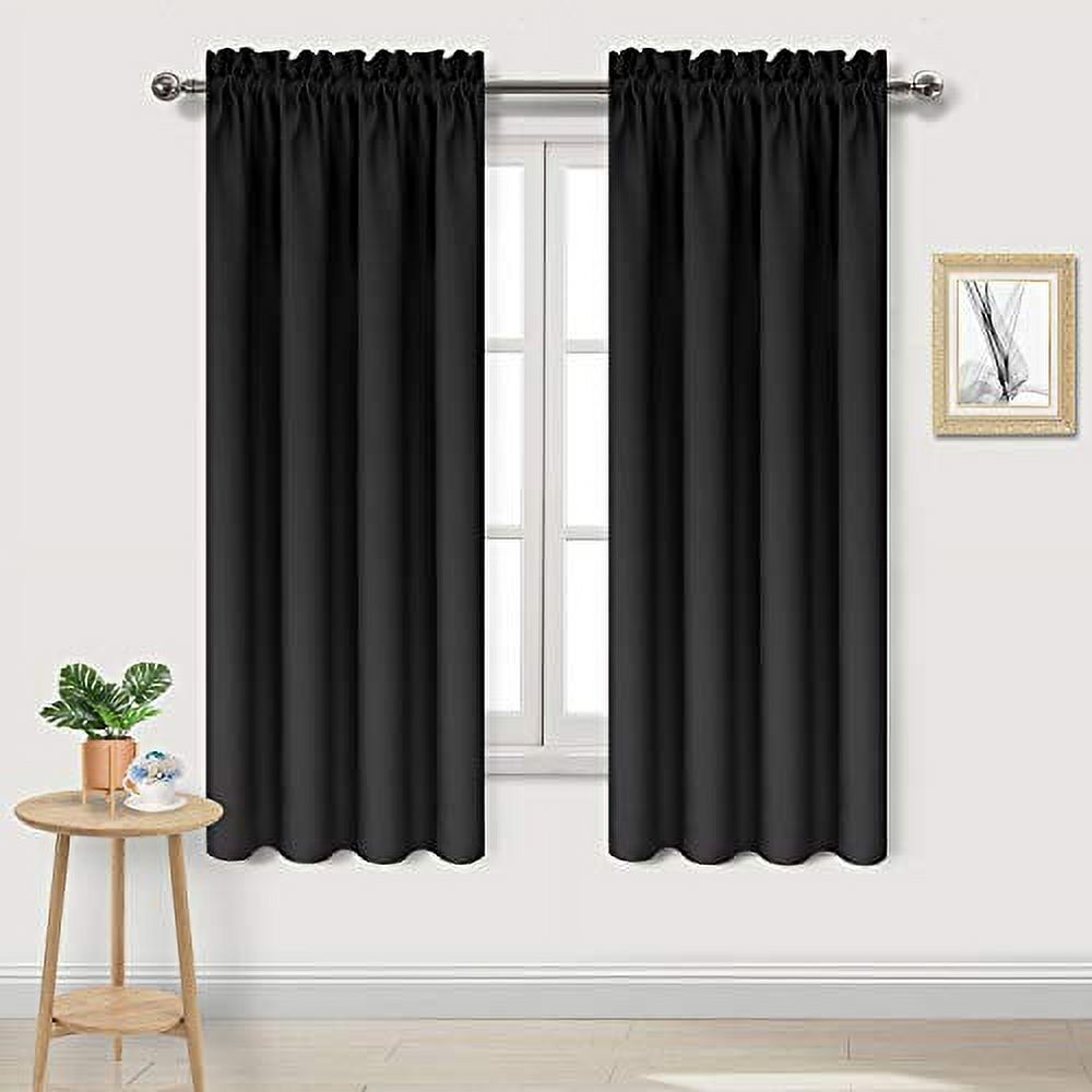 DWCN Blackout Curtains, Black, 42x63 Inches, 2 Panels photo 1