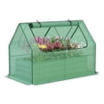 thumbnail image 3 of Aoodor Raised Garden Bed Kit, 4x2x3 ft Galvanized Planter Box with PE Cover, Screen Windows for Gardening, Green, 3 of 8