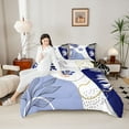 thumbnail image 4 of Homewish Teens Blue Flower Leaves 2pcs Bedding Comforter Set,Vintage Aesthetic Twin Comforter Sets,Minimalist Mid Century Breathable Bedding Set,Microfiber Bedroom Decor,Reversible, 4 of 8