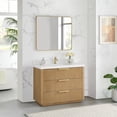thumbnail image 3 of Santarem 42" Single Bath Vanity in Washed Ash Grey with White Quartz Stone Top, 3 of 14