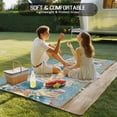 thumbnail image 4 of Teal Blue Brown Beach Coastal Outdoor Rug 5x7 Ft - Reversible Patio Rug Outdoor Camping Rugs, Nautical Shell Starfish Coral Summer Indoor Outdoor Area Rugs, Non-Slip Outdoor Carpet for Deck/Porch, 4 of 8