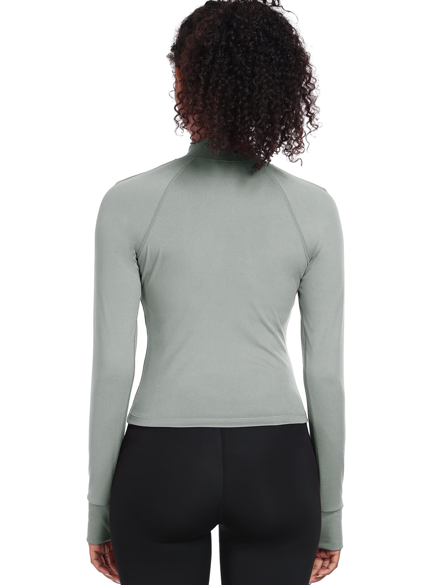 NELEUS Womens Athletic Jackets Zip Up Yoga Workout Jacket Short Coat Slim Fit With 2 Inner Pockets,Gray,US Size S
