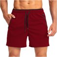thumbnail image 4 of Pantalones Cortos para Hombre Atléticos, Pantalones de Malla Transpirables de Color Sólido con Bolsillos con Cremallera, Pantalones Cortos de Playa, 4 of 5