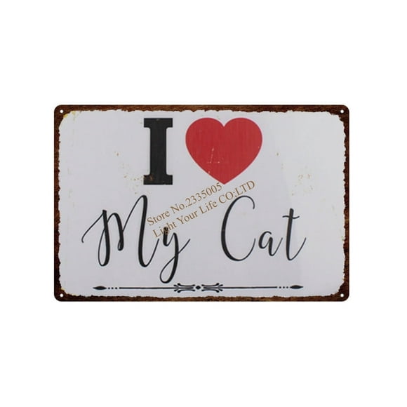 Cat Tin Metal Signs Vintage Plates For Wall Bar Home Art Craft Decor Cuadros Iron Poster Poster Metal Poster Hot Size: 8 x 12 Inches