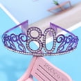 thumbnail image 3 of Número corona delicada decoración de pastel de cumpleaños elegante tocado accesorios para el cabello para mujeres niñas (púrpura 80), 3 of 4