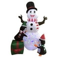 thumbnail image 3 of Christmas Inflatable Snowman Penguin LED Light Polyester Festive Ornament for Lawn Party Yard Outdoor Use, 3 of 9