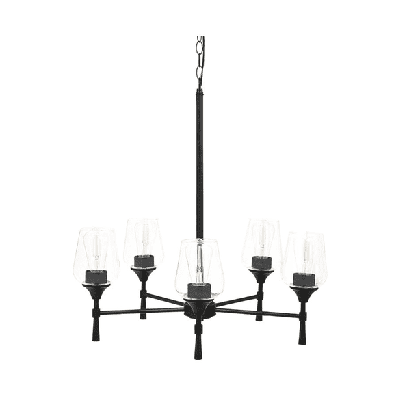 Sunset Stella 5-Light  Black Chandelier with Glass Shades F27035-31