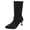 Black, variant on Women's Mid Calf Kitten Boots Anti Slip Wide Width Pointed Toe Winter Trendy Holiday Boots Brown 6