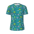 thumbnail image 5 of Wukai Cute Shark Turtle Print Men's Short-Sleeved Mesh T-Shirt,Quick-Dry Short Sleeve Workout T-Shirt-Medium, 5 of 8