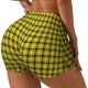 thumbnail image 1 of Fotbe Yellow Checkered Plaid Shorts Sin Costuras – Shorts Deportivos de Cintura Alta para Mujer, Elásticos para Gimnasio, Yoga, Running o Ciclismo-XX-Large, 1 of 8