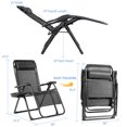 thumbnail image 2 of Gymax Folding Zero Weighted Lounge Chair Recliner w/ Cup Holder Tray Pillow Black, 2 of 7