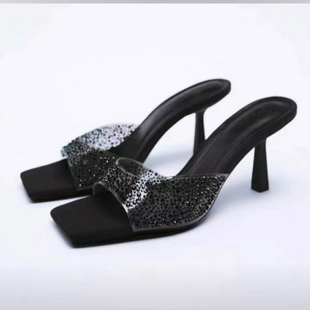 

NECHOLOGY Clear Jelly Sandals for Women Size 10 Women Sandals Summer New Pattern High Heels Womens Hiking Sandals Size 7 1/2 Black 8.5
