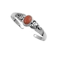 thumbnail image 1 of Sterling Silver Simulated Coral Fashion Bangle, 1 of 2