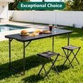 thumbnail image 5 of Decksplore 4ft Folding Table - Heavy Duty Fold-in-Half Plastic Table with Adjustable Height, Portable Utility Tables with Steel Legs for Indoor, Outdoor, Picnic, Camping, Dining, Party-Black Pro, 5 of 9