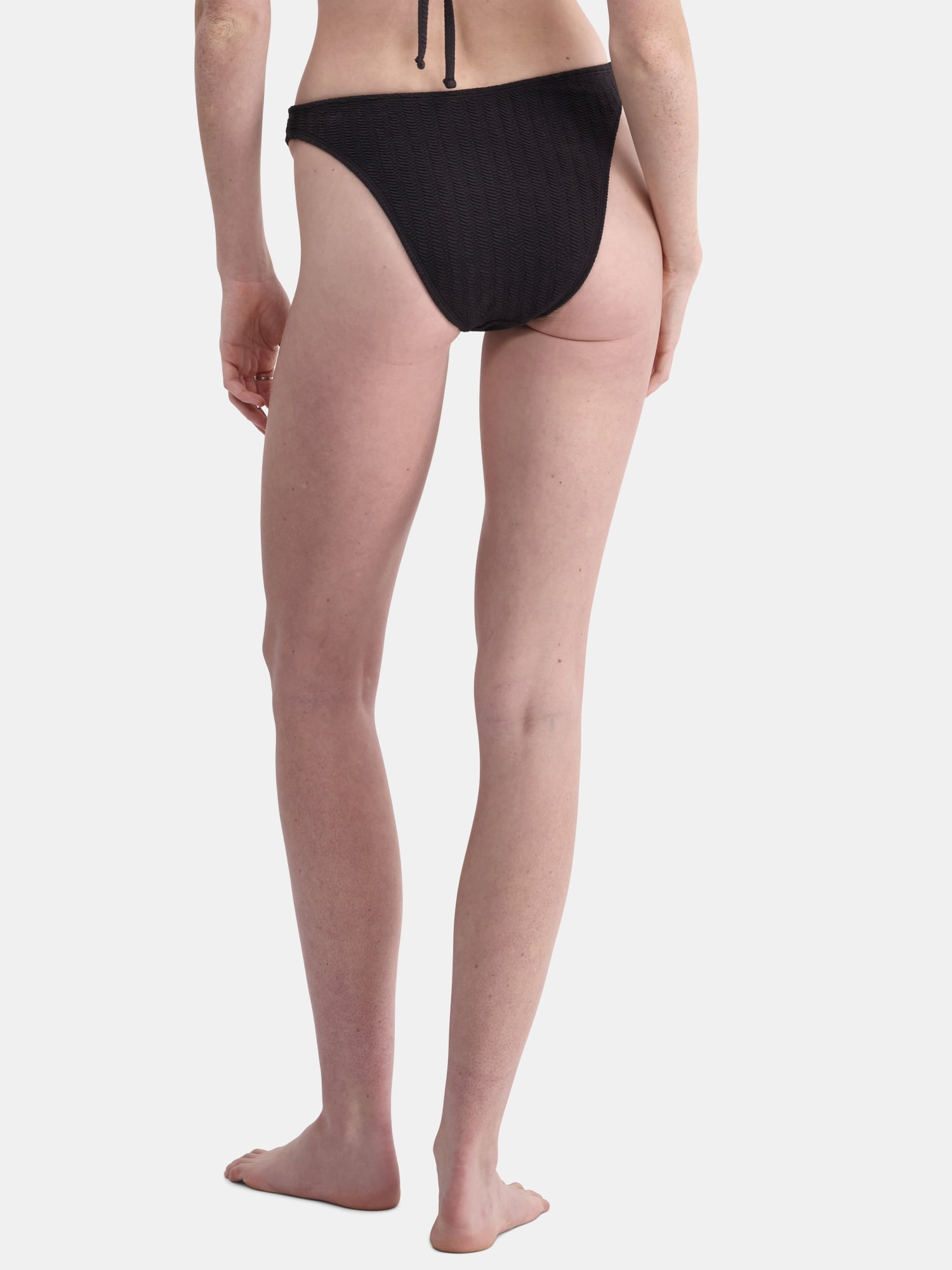 No Boundaries Women's Herringbone Crinkle Bikini Bottoms, Sizes XXS-XXL