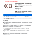 thumbnail image 2 of Front Brake Shoe Set - Compatible with 1965 - 1972 Volkswagen Karmann Ghia 1966 1967 1968 1969 1970 1971, 2 of 2