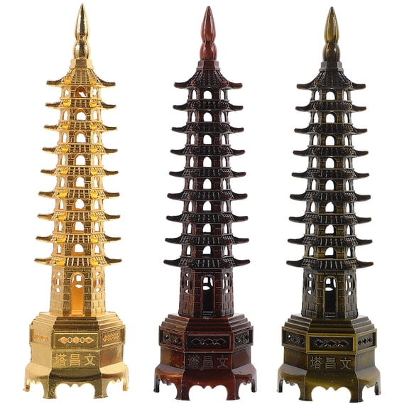 Masteelf Zinc Alloy Decorative Crafts Set, Assorted Colors, 3 Pieces - Stylish Home & Office Pieces