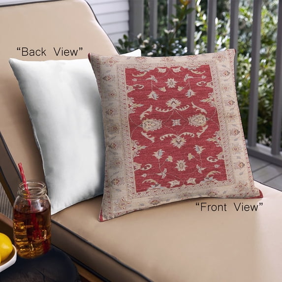 Ahgly Company Outdoor Square Mid-Century Modern Throw Pillow, 18 inch by 18 inch