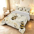 thumbnail image 2 of Erosebridal Vintage Bug Bee Full Size Comforter Sets,Kawaii Sunflower Floral Bedding Comforter Set,Cream Black,Light Gray Reversible,3 Pieces,1 Comforter and 2 Pillowcases, 2 of 7
