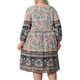 thumbnail image 3 of Vestido de verano de talla grande Agnes Orinda para mujeres, casual, bohemio, floral, con cuello en V, manga 3/4, midi, corto, vestido de playa 4X azul rosa, 3 of 6