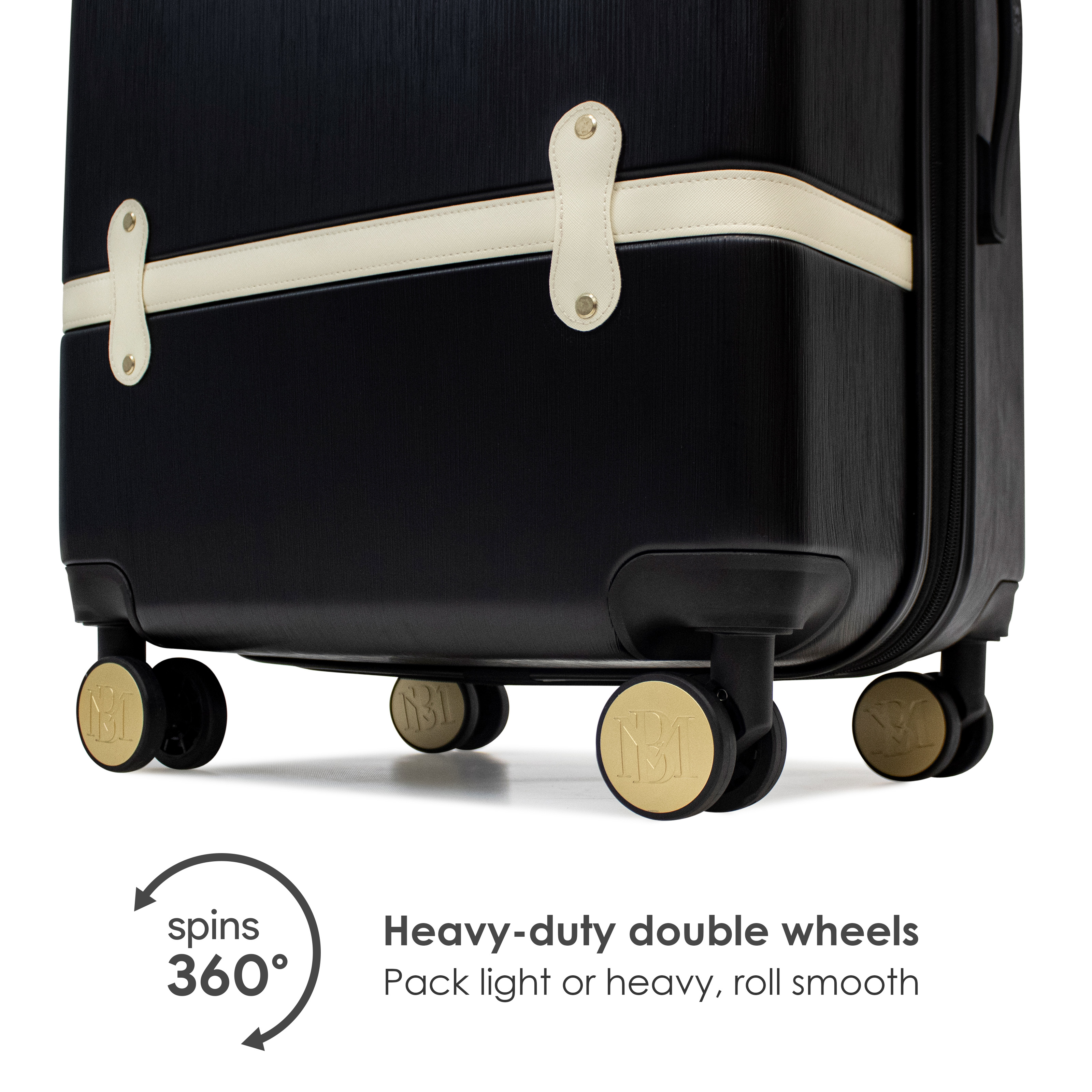 BADGLEY MISCHKA Grace 3 Piece Expandable Retro Luggage Set (Black) - image 3 of 3