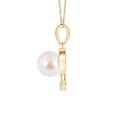 thumbnail image 2 of ANGARA Japanese Akoya Cultured Pearl and Diamond Swirl Pendant in 14K Yellow Gold for Women | June Birthstone, Birthday, Anniversary, Jewelry Gift for Women | Pearl Necklace, 2 of 8